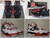 Nike Jordans Retro 4 čierne/bielo-červené